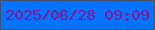 文字の大きさ：3、枠の色：484f69、背景の色：0372fd、文字の色：881595 無料ブログパーツのブログ時計