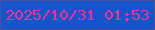 文字の大きさ：2、枠の色：48519a、背景の色：1554cc、文字の色：f2328e 無料ブログパーツのブログ時計