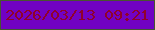 文字の大きさ：2、枠の色：485530、背景の色：7102c3、文字の色：90012c 無料ブログパーツのブログ時計
