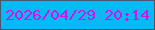 文字の大きさ：3、枠の色：485872、背景の色：05b9f2、文字の色：cd14e9 無料ブログパーツのブログ時計