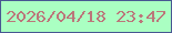 文字の大きさ：5、枠の色：485892、背景の色：aaffc2、文字の色：bc767a 無料ブログパーツのブログ時計