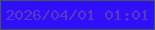 文字の大きさ：5、枠の色：485954、背景の色：2f0ffa、文字の色：5a38c1 無料ブログパーツのブログ時計