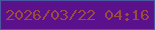 文字の大きさ：2、枠の色：48599f、背景の色：5b118b、文字の色：994c40 無料ブログパーツのブログ時計