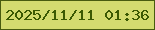 文字の大きさ：2、枠の色：485b0f、背景の色：d3db6f、文字の色：3b5903 無料ブログパーツのブログ時計