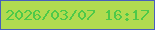文字の大きさ：1、枠の色：485fbd、背景の色：b1db50、文字の色：4ec949 無料ブログパーツのブログ時計