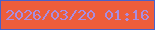 文字の大きさ：2、枠の色：4862ca、背景の色：ed5d3b、文字の色：a88de2 無料ブログパーツのブログ時計