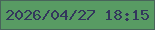 文字の大きさ：5、枠の色：48645a、背景の色：589b63、文字の色：33375c 無料ブログパーツのブログ時計