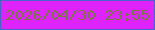 文字の大きさ：1、枠の色：4864c8、背景の色：de24fb、文字の色：7b7444 無料ブログパーツのブログ時計