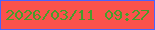 文字の大きさ：4、枠の色：4864fe、背景の色：fa524c、文字の色：479d2b 無料ブログパーツのブログ時計