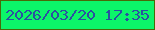 文字の大きさ：4、枠の色：486a07、背景の色：0cf569、文字の色：2b50a1 無料ブログパーツのブログ時計
