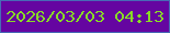 文字の大きさ：3、枠の色：486ab6、背景の色：6505a1、文字の色：88da26 無料ブログパーツのブログ時計