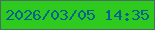 文字の大きさ：5、枠の色：486c61、背景の色：2fca1e、文字の色：05618f 無料ブログパーツのブログ時計