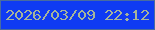 文字の大きさ：4、枠の色：486ca0、背景の色：0f3bf3、文字の色：a5b49b 無料ブログパーツのブログ時計