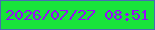 文字の大きさ：5、枠の色：486cb2、背景の色：19e33a、文字の色：970af8 無料ブログパーツのブログ時計