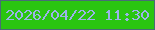 文字の大きさ：5、枠の色：486d75、背景の色：2ac510、文字の色：9bb3e7 無料ブログパーツのブログ時計