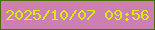 文字の大きさ：2、枠の色：486e02、背景の色：cc80b2、文字の色：d9ec07 無料ブログパーツのブログ時計