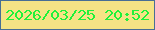 文字の大きさ：3、枠の色：486e95、背景の色：f5e385、文字の色：20f13a 無料ブログパーツのブログ時計