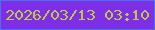 文字の大きさ：4、枠の色：4872ea、背景の色：7d2ee6、文字の色：c0c947 無料ブログパーツのブログ時計