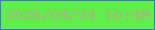 文字の大きさ：4、枠の色：4873c6、背景の色：5eef49、文字の色：afb289 無料ブログパーツのブログ時計
