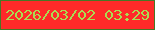 文字の大きさ：4、枠の色：487726、背景の色：ff2a29、文字の色：aadc52 無料ブログパーツのブログ時計