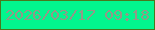 文字の大きさ：2、枠の色：48791d、背景の色：02f68e、文字の色：939887 無料ブログパーツのブログ時計