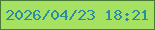 文字の大きさ：4、枠の色：487938、背景の色：a6e161、文字の色：298ea4 無料ブログパーツのブログ時計