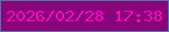 文字の大きさ：3、枠の色：4879ae、背景の色：890479、文字の色：f40dbe 無料ブログパーツのブログ時計