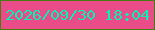文字の大きさ：2、枠の色：487b10、背景の色：e94c89、文字の色：04f3b5 無料ブログパーツのブログ時計