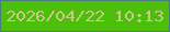 文字の大きさ：3、枠の色：487d7c、背景の色：4bbf0a、文字の色：c8c889 無料ブログパーツのブログ時計