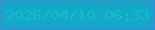 文字の大きさ：5、枠の色：487fe1、背景の色：15a8c6、文字の色：0ec0d2 無料ブログパーツのブログ時計