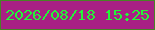 文字の大きさ：4、枠の色：488325、背景の色：a82084、文字の色：23f638 無料ブログパーツのブログ時計