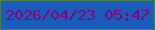 文字の大きさ：1、枠の色：488446、背景の色：195cbb、文字の色：82047a 無料ブログパーツのブログ時計