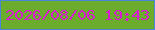 文字の大きさ：1、枠の色：4885db、背景の色：6cac2d、文字の色：d91bd2 無料ブログパーツのブログ時計