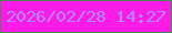 文字の大きさ：2、枠の色：488753、背景の色：fe1be7、文字の色：af88ff 無料ブログパーツのブログ時計