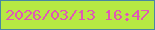 文字の大きさ：3、枠の色：4888a1、背景の色：b6e943、文字の色：e057b6 無料ブログパーツのブログ時計