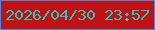 文字の大きさ：1、枠の色：4889e3、背景の色：c21112、文字の色：20cbc3 無料ブログパーツのブログ時計