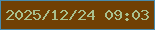 文字の大きさ：3、枠の色：488bac、背景の色：704003、文字の色：a9bf8d 無料ブログパーツのブログ時計