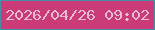 文字の大きさ：3、枠の色：488ea7、背景の色：cb3b77、文字の色：ebbbd1 無料ブログパーツのブログ時計