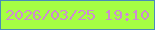 文字の大きさ：1、枠の色：488eb7、背景の色：a5ff43、文字の色：cf8bd2 無料ブログパーツのブログ時計