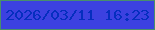 文字の大きさ：2、枠の色：488f6b、背景の色：3c41e0、文字の色：052ebf 無料ブログパーツのブログ時計
