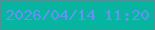 文字の大きさ：2、枠の色：489497、背景の色：07b4a0、文字の色：6095f1 無料ブログパーツのブログ時計