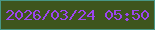 文字の大きさ：1、枠の色：489785、背景の色：3e551d、文字の色：9c45ef 無料ブログパーツのブログ時計