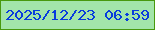 文字の大きさ：1、枠の色：48990e、背景の色：a3e5aa、文字の色：083cdd 無料ブログパーツのブログ時計