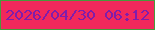 文字の大きさ：2、枠の色：489a3c、背景の色：f2285c、文字の色：801dab 無料ブログパーツのブログ時計