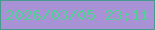 文字の大きさ：5、枠の色：489a8e、背景の色：a991d5、文字の色：51d294 無料ブログパーツのブログ時計