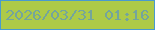 文字の大きさ：4、枠の色：489acf、背景の色：adca48、文字の色：74a59c 無料ブログパーツのブログ時計