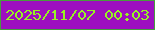 文字の大きさ：4、枠の色：489c3e、背景の色：9d0fc0、文字の色：97f224 無料ブログパーツのブログ時計