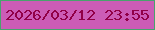 文字の大きさ：5、枠の色：48a36d、背景の色：cc5cb6、文字の色：910047 無料ブログパーツのブログ時計