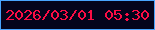 文字の大きさ：5、枠の色：48a4fe、背景の色：04041c、文字の色：fc0d44 無料ブログパーツのブログ時計