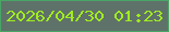 文字の大きさ：5、枠の色：48a666、背景の色：5f7269、文字の色：a1ec20 無料ブログパーツのブログ時計
